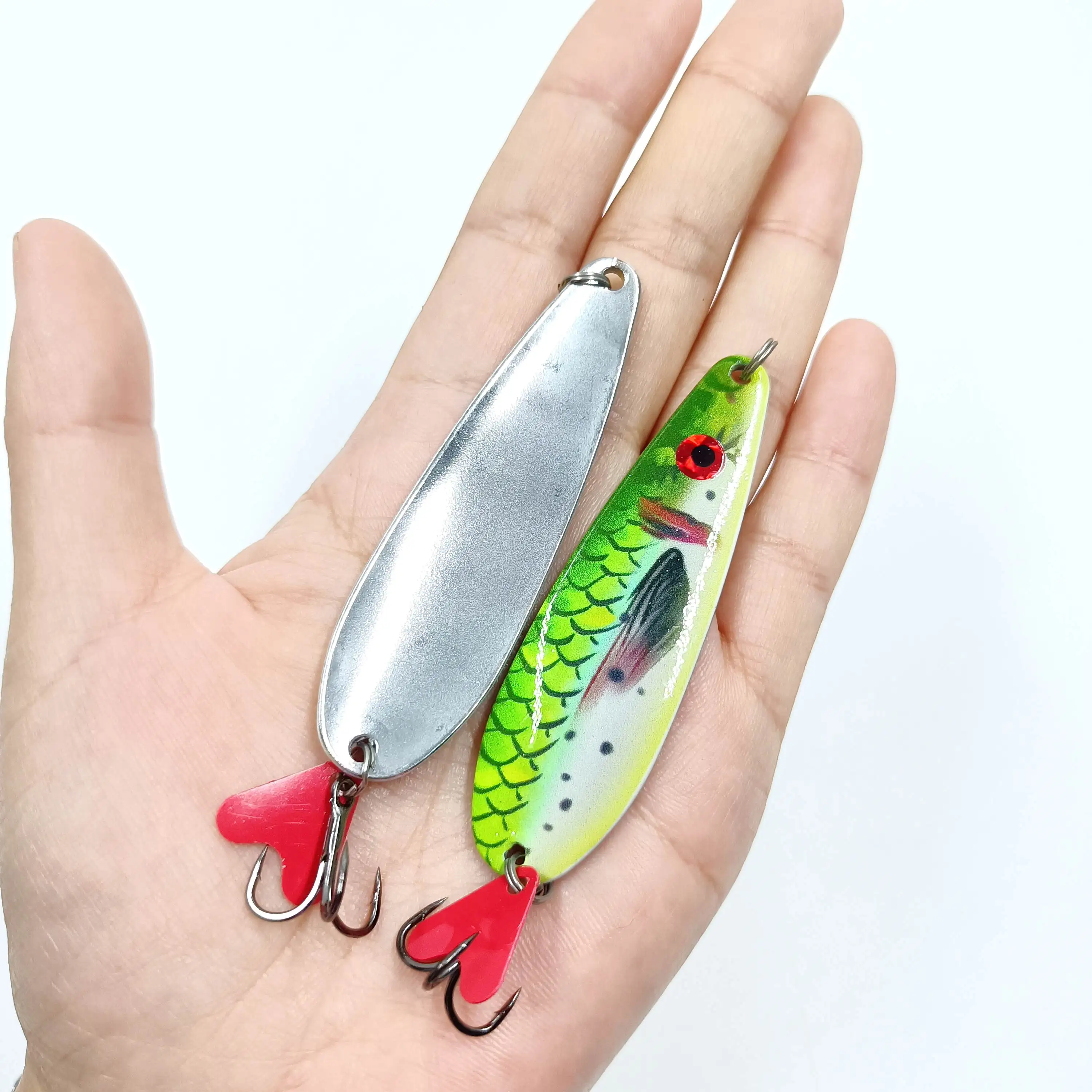 DUODUOYU 1 قطعة ملعقة معدنية الصيد إغراء 18 جرام/75 مللي متر المعادن خطاف ثلاثي الصب سبينر التصيد ملعقة الاصطناعي الطعوم الصلبة معالجة