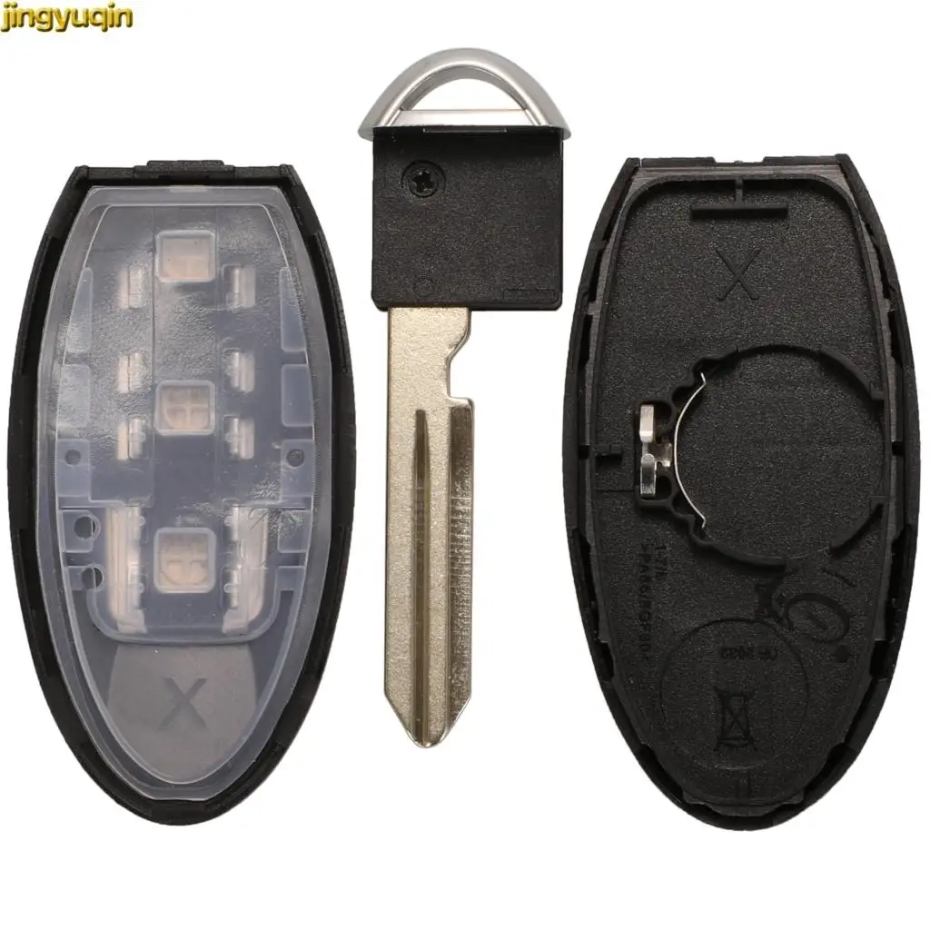 Jingyuqin Remote Car Key Smart Fob Shell For Nissan Altima Maxima Murano Rogue Sunny Teana Versa Sentra 2/3/4/5 Buttons