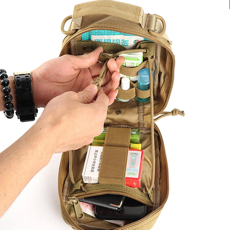 Tactical EDC Pouches Molle Utility Waist Belt Bag Organizer with Shoulder Strap Admin Dump Pouch for Backpack Outdoor Hiking