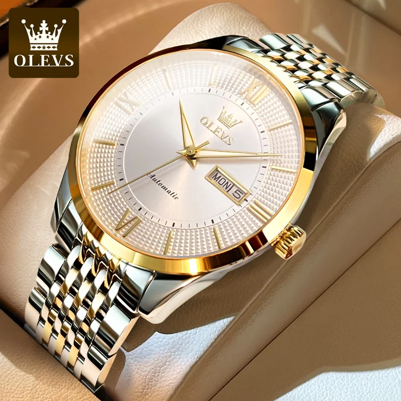 

OLEVS New Men Watches Automatic Mechanical Luxury Waterproof Artificial Sapphire Mirror Imported Movement Business Men's Watch