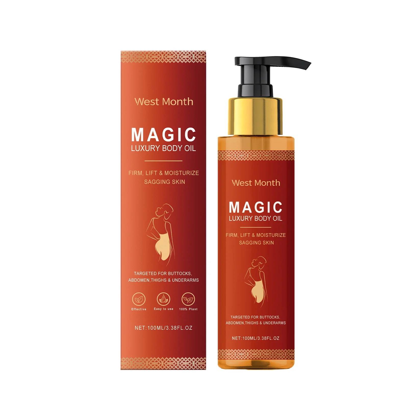 Magic Luxury Body Oil Deeply Moisturizing Dry Skin Tightening Firming Chest Thighs Rejuvenating Repairing Soften Nourishing Oil