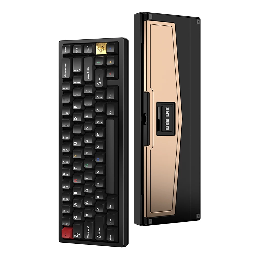 Wob Zen65 Ultra Qmk عبر لوحة مفاتيح كاكاو سوداء مخصصة ميكانيكية كاملة من الألومنيوم