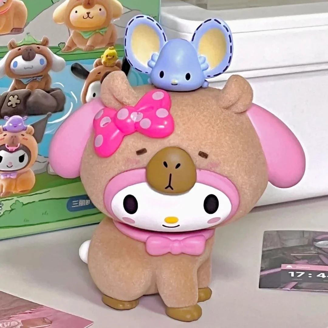 Kotak Misteri Seri Kolaborasi Kuromi Capibara Original Blind Box Figur Koleksi Kawaii Mainan Hello Kitty Trendi Hadiah
