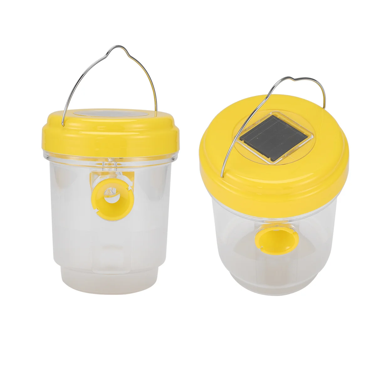 2 Pack Solar Wasp Trap Outdoor Hanging,Wasp Cather Hanging with Light for Yellow Jackets,Hornets,Bee,Wasp Traps BLJS