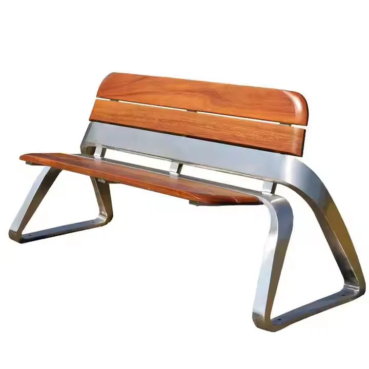 

Minimalism Stainless Steel Frame Benches 304 Street Leisure Chair Street Benches For Municipal Decoration