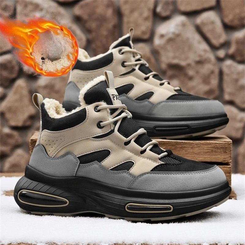 

2025 Winter Men's High-Top Work Boots | Warm Stylish Outdoor Casual Safety Shoes | Athletic Snow Boots