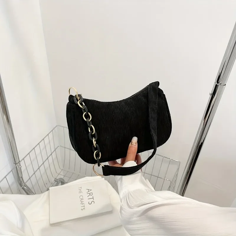 

Solid Color Casual Simple Handbag, Korean Version Simple Canvas Shoulder Bags, Suitable for Commuting Party Occasions