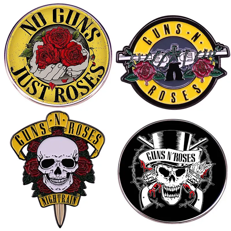 Guns N'Roses Rock Band Lapel Pins Cute Enamel Pin for Backpacks Briefcase Badges Brooch for Clothes Accessories Fashion Gifts