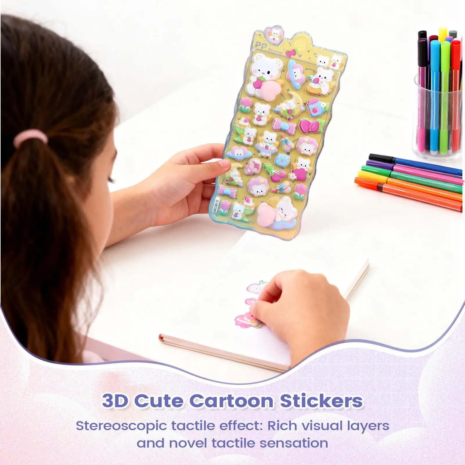 ملصقات ثلاثية الأبعاد ملصقات زخرفية على شكل حيوانات جمالية مكونة من ورقتين شارات زخرفية لسكرابوكينغ جراب هاتف دفتر الكمبيوتر المحمول الحرفية #2