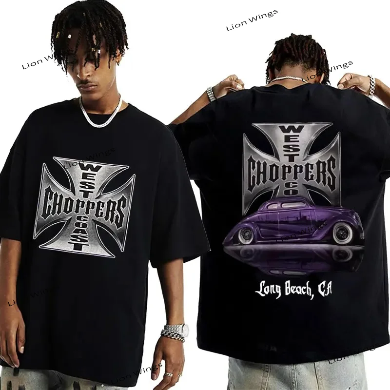 Summer Fashion T Shirt Men West Coast Choppers Print T-Shirt Casual Short Sleeve Hip Hop O Neck Oversized Women Tee Cotton Shirt