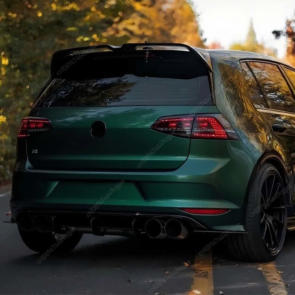

Для Volkswagen Golf 7 MK7 R R-Line 2013-2016 черный автомобильный задний бампер, диффузор, хвостовой сплиттер, спойлеры, защитная защита для губ, комплекты кузова