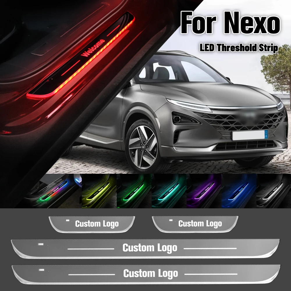 

For Hyundai Nexo 2018-2023 Car Door Sill Light Customized Logo LED 2019 2020 2021 2022 Welcome Threshold Pedal Lamp Accessories