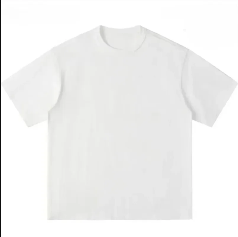 300g Thick Combed Cotton Round Neck T-shirt, Solid Color Loose Fit Simple and Casual Basic Style Suitable for Both Men and Women