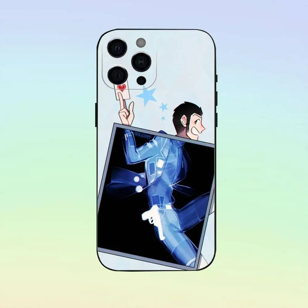 L-lovin anime t-terceira capa de telefone silicone macio para iphone 17 16 15 14 13 12 11 preto capa de silicone macio