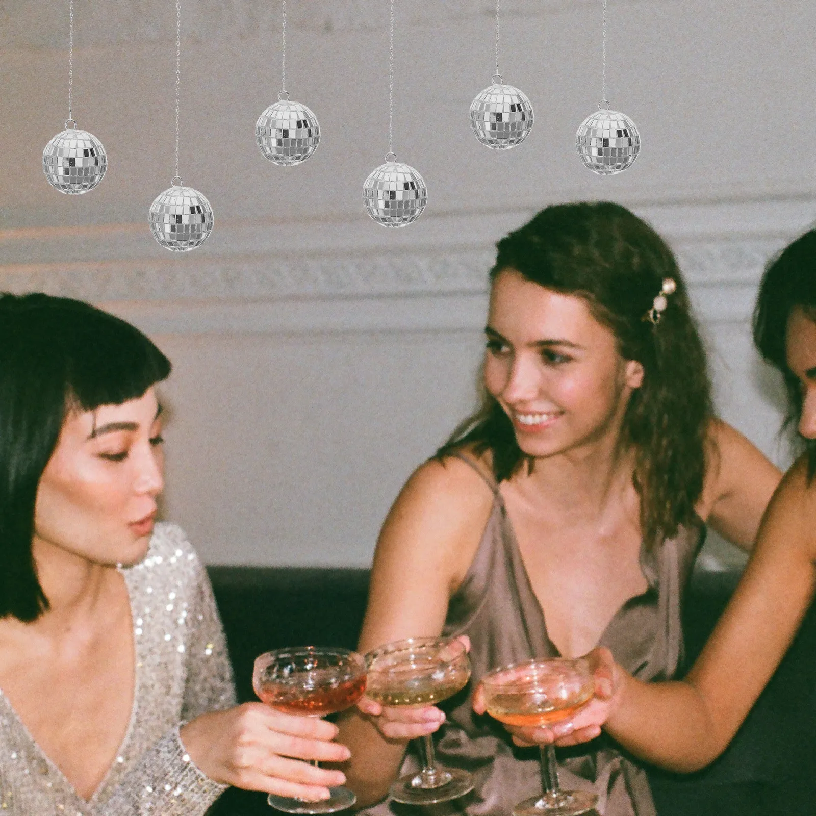 Disco Ball Mirror - 10 個ディスコボール吊り下げ装飾ミラープラスチック亜鉛合金反射パーティーミラーボールクリスマス結婚式の装飾品