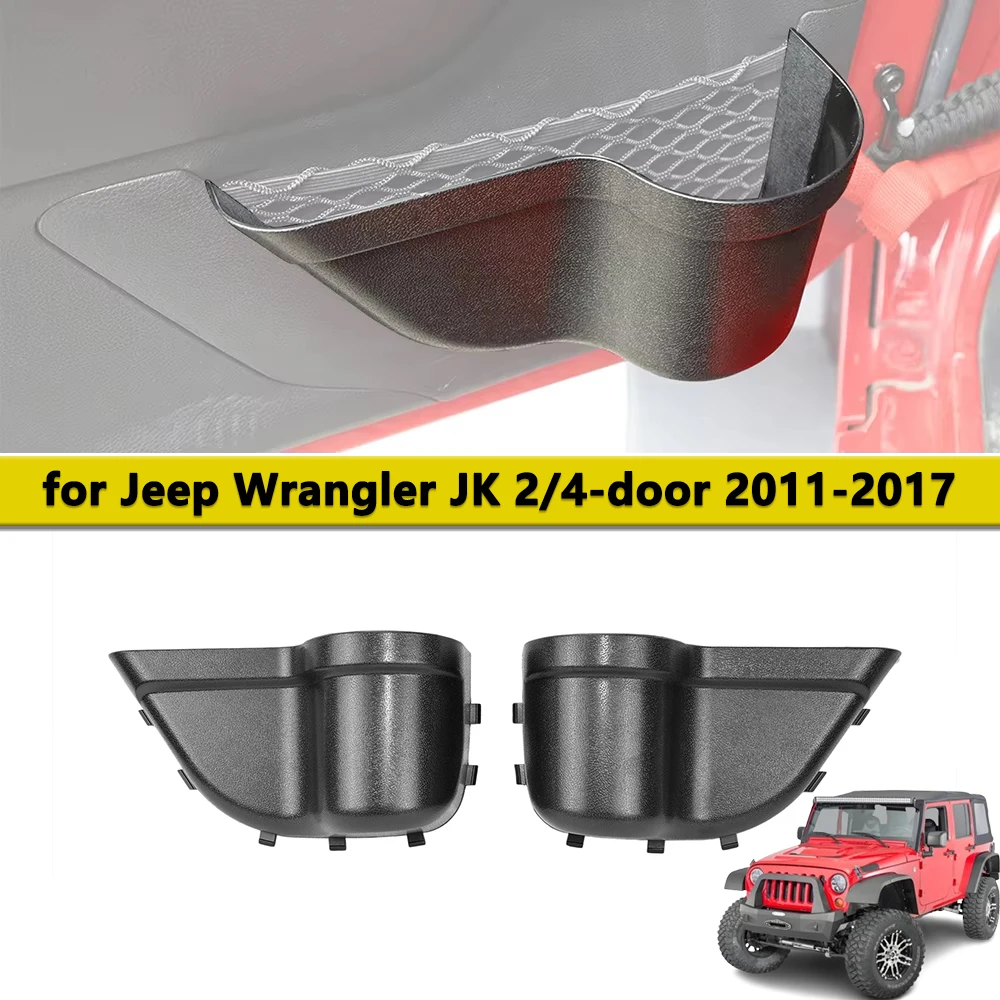 

Car Door Mesh Pocket Organizer Storage Box Cup Holder For Jeep Wrangler JK 4-door 2-door 2011 2012-2017 Interior Accessories