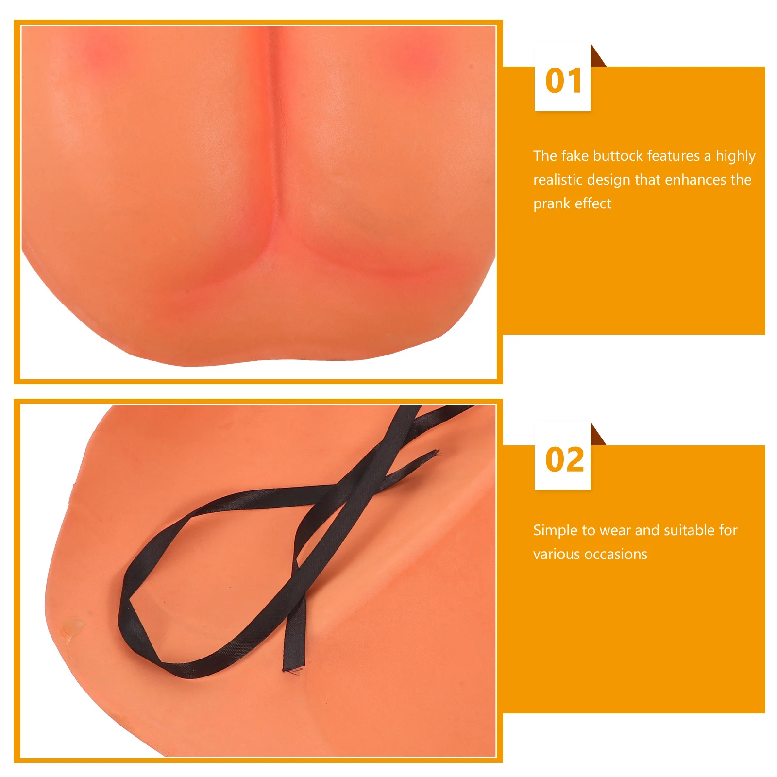 4 قطعة دعائم الأرداف المزحة واقعية لينة بعقب الخدين لجميع القديسين تأثيري يوم كذبة أبريل مضحك زي ملحق خدعة الجدة #3