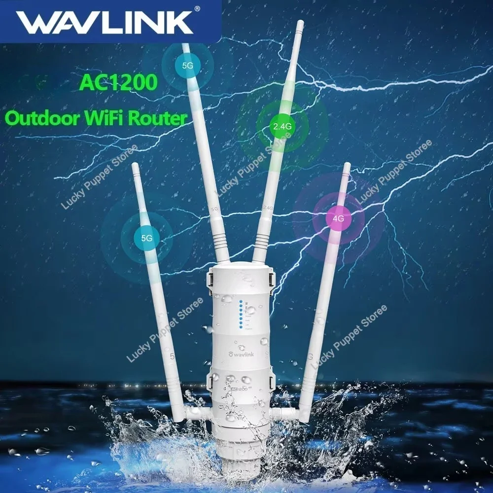 Wavlink AC1200 routeur Wi-Fi extérieur haute puissance 5G 2.4G1000Mbps Ethernet Port WAN/LAN routeur longue portée