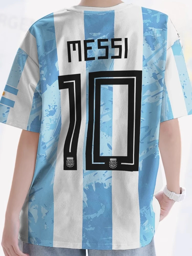 2025 Best-selling new 3D printed Argentina football jersey for men and women, quick-drying shirt, breathable sports T-shirt.