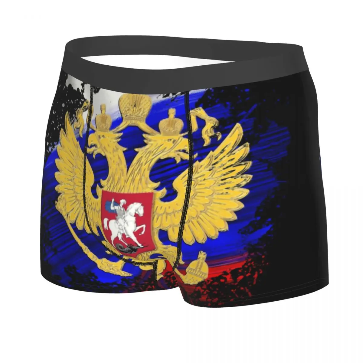 Russian Eagle Coat Of Arms Underwear Men Sexy Printed Customized Russia Flag Boxer Shorts Panties