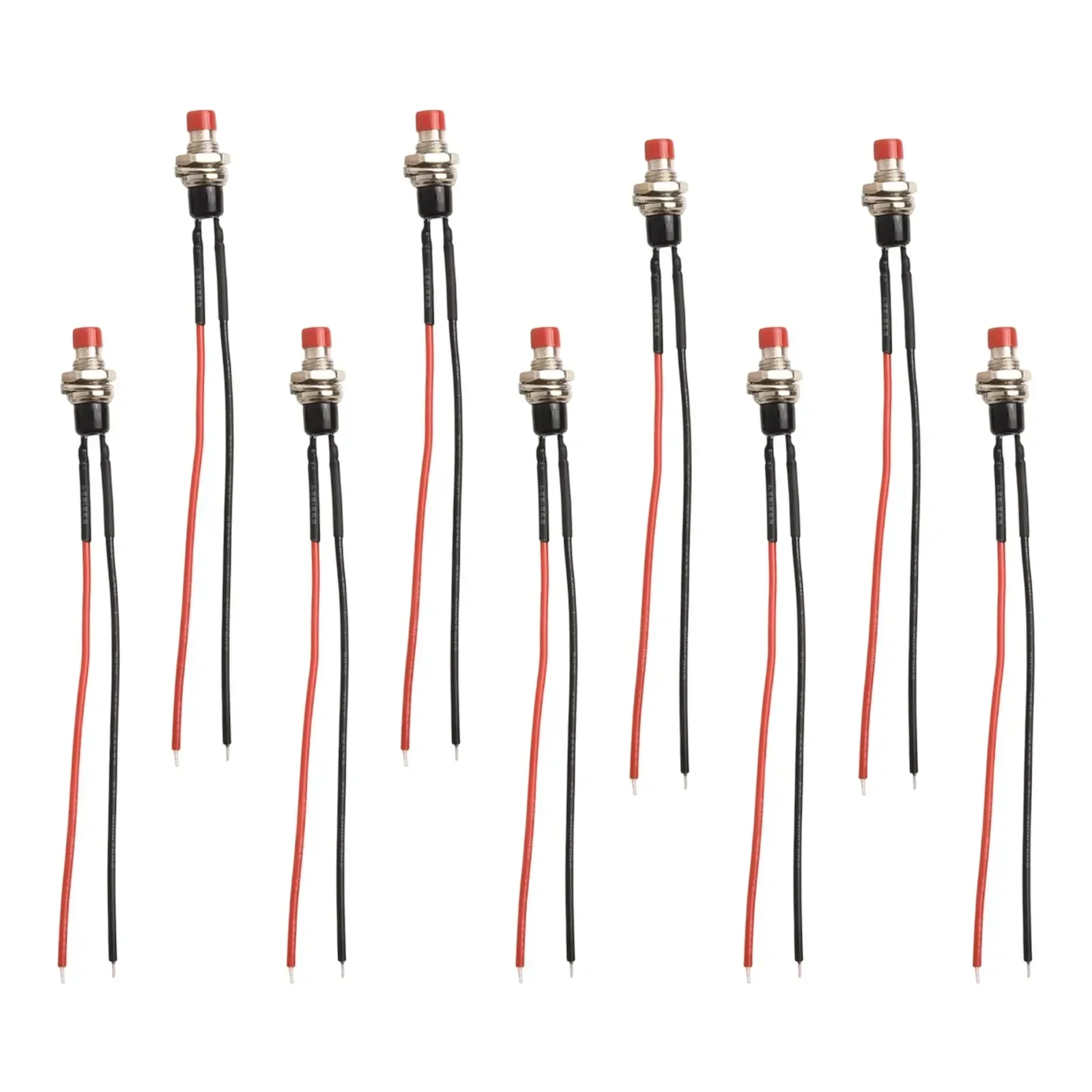 

10 Pack Switch Mini Push Button Switch Mounting Dia 7mm Wide Temperature Range Conductive Metal Long Lifespan Low Resistance