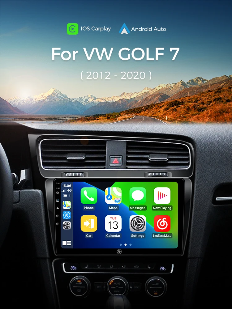 Ainavi Autoradio Voor Volkswagen VW Golf 7 MK7 GTI 2012 2013-2020 Draadloze Carplay Android Auto Multimedia GPS 2 Din autoradio - afbeelding 2