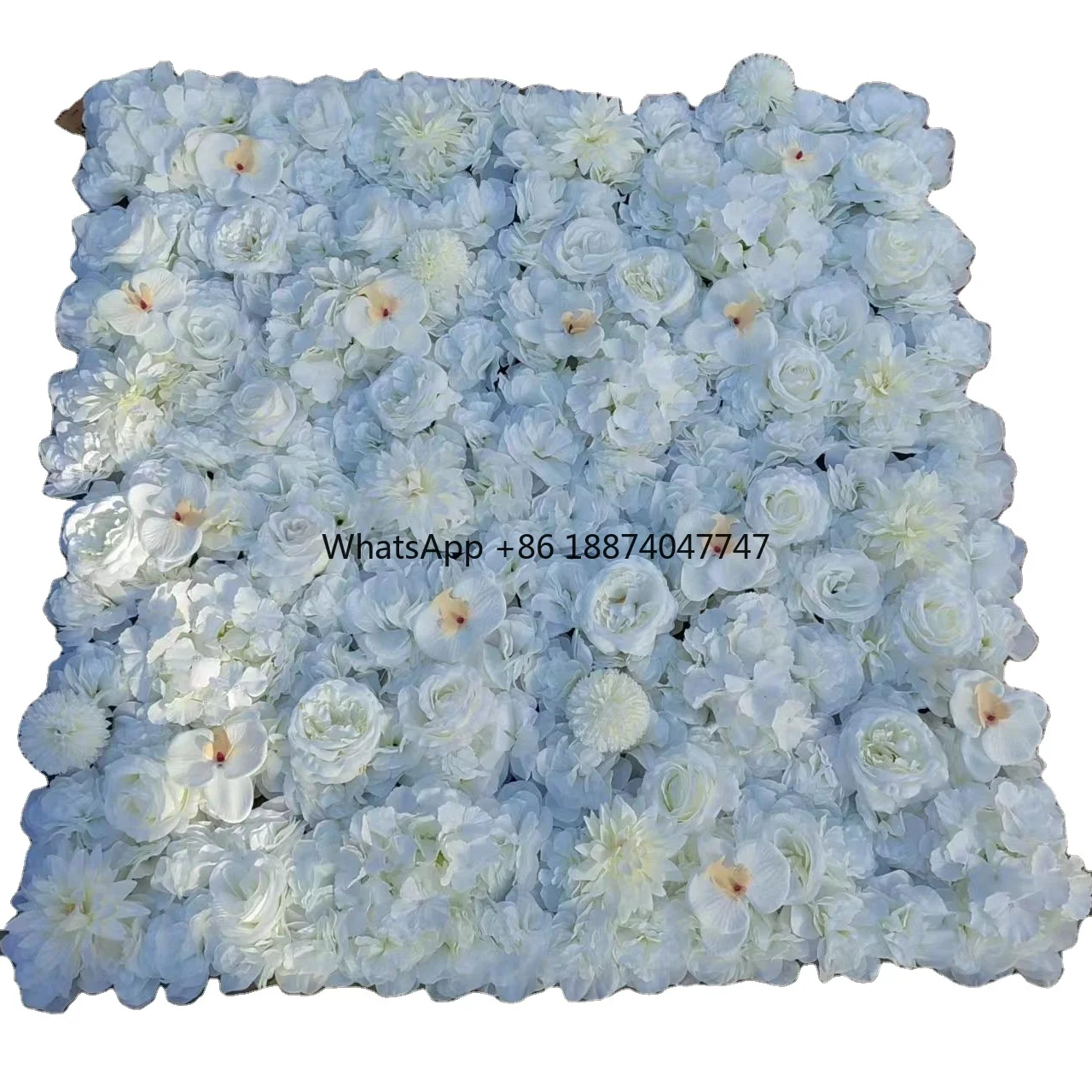 Wholesale Cheap Wedding Decor  Light  White 3D Artificial Silk Hydrangea Peony Rose Flower Wall Backdrop Panel