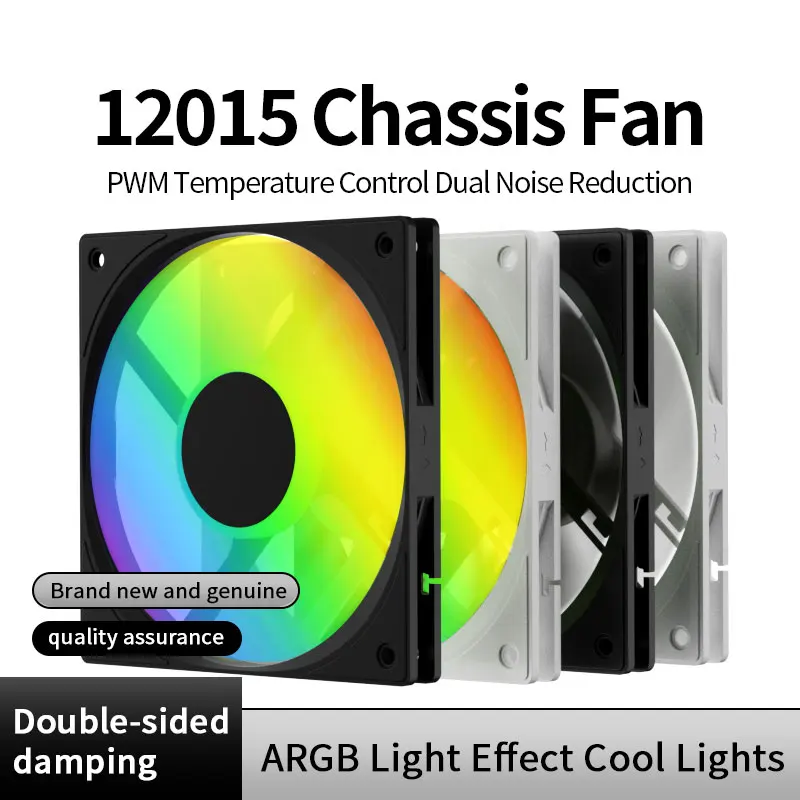 

LDPCSJ 12015 12CM thin chassis cooling fans 15MM thickness 12V 4PIN PWM/5V 3PIN ARGB 800-2400RPM performance fan Black/White