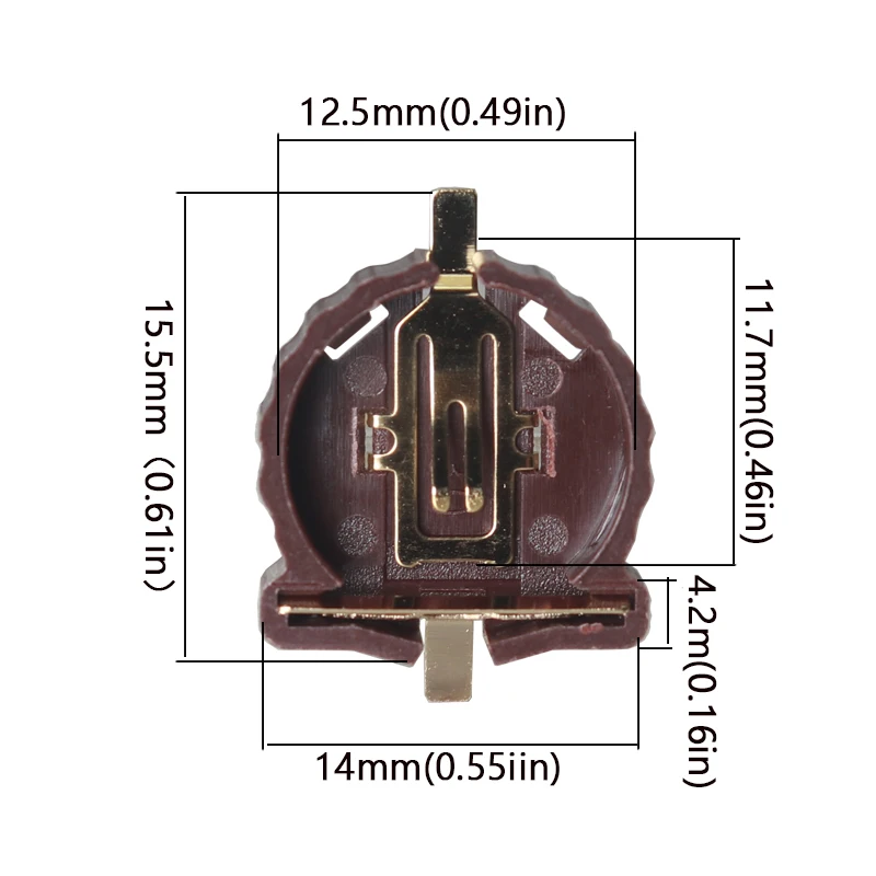 【20-10PCS】 BS-1220-2 CR1220 CR1225 3V Button Battery Holder SMD Package Gold Plating