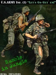 1/35 Scale Resin Figure Model Kit Historical Military Miniature Us Infantry 2 Persons Diorama Statue Unassembled and Unpainted