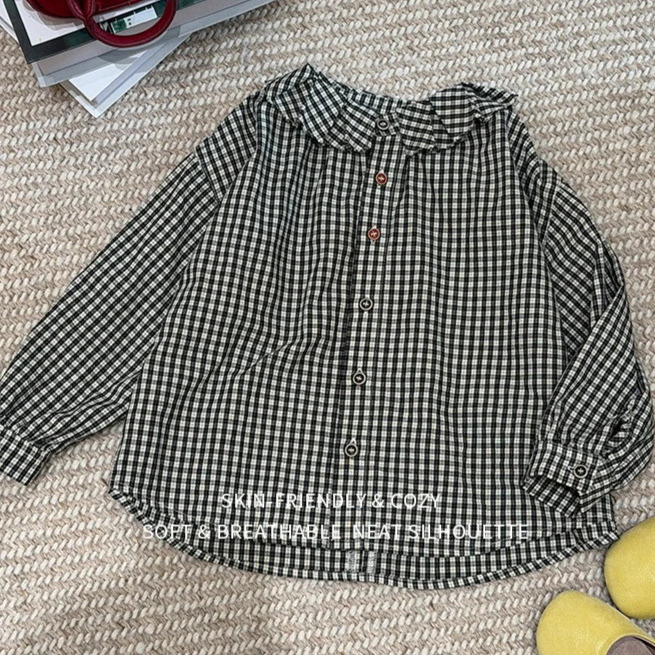 Girl's Shirt 2026 Autumn and Winter New Childrens Clothing Korean Girl Baby Gentle Lotus Leaf Lace Retro Plingham Doll Shirt
