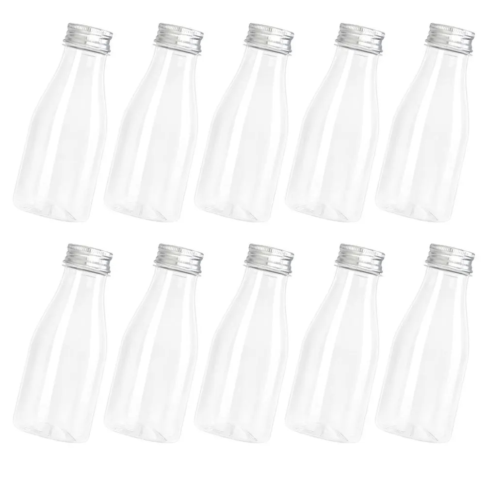 

10Pcs Empty Plastic Milk Bottles Leak Proof PP Beverage Container Reusable Juice Bottles for Home Office Outdoor
