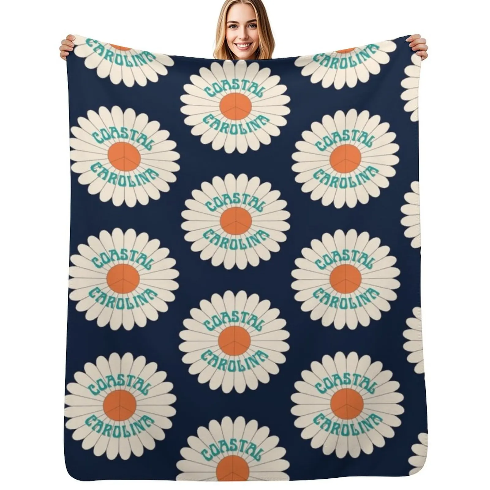 

CCU Daisy Throw Blanket Picnic Thermal Flannel Fabric for winter Blankets