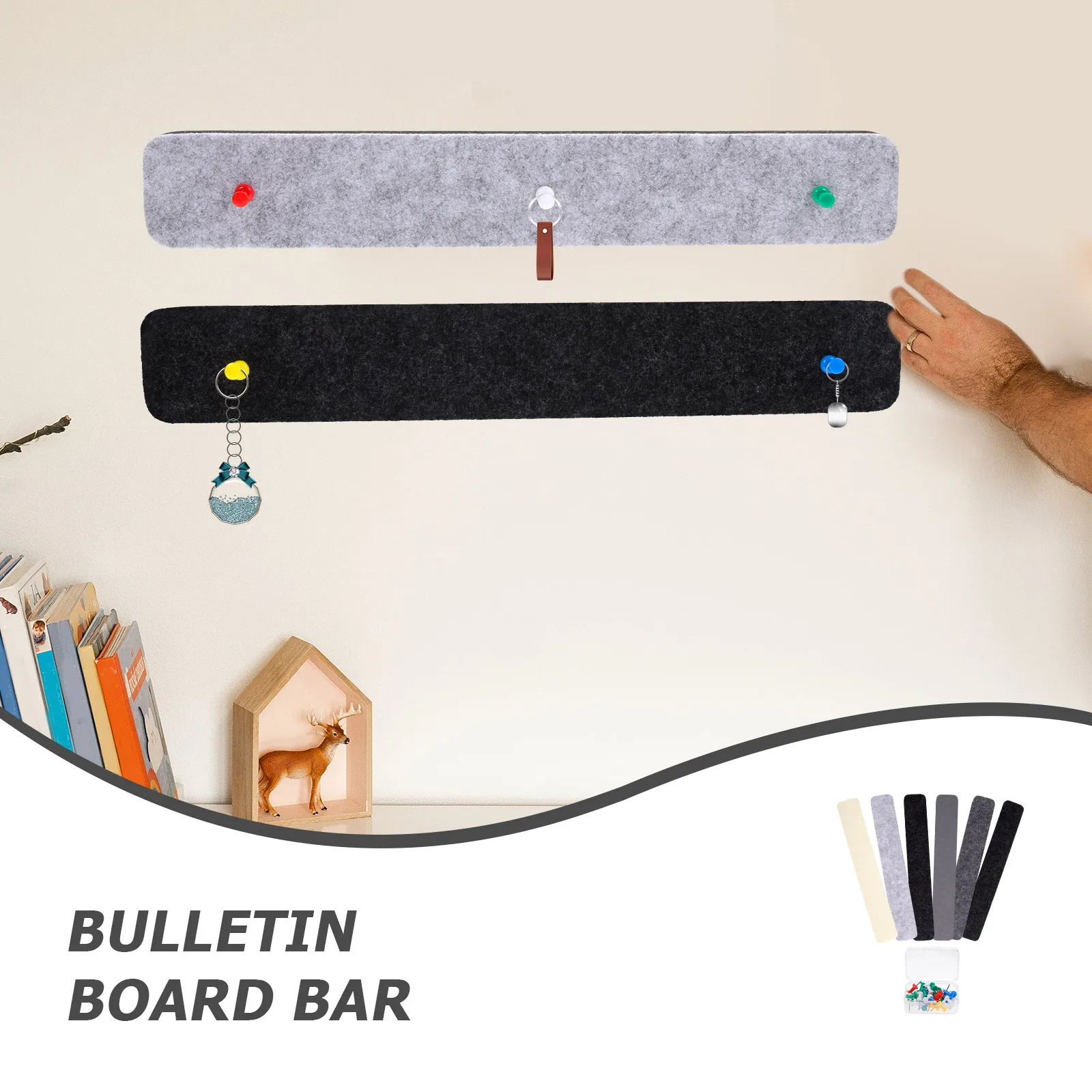 

1Set Premium Felt Bulletin Board Strips Reusable Wall-Paste Cork-Like Board for Planning Scheduling Decoration Office Study Life