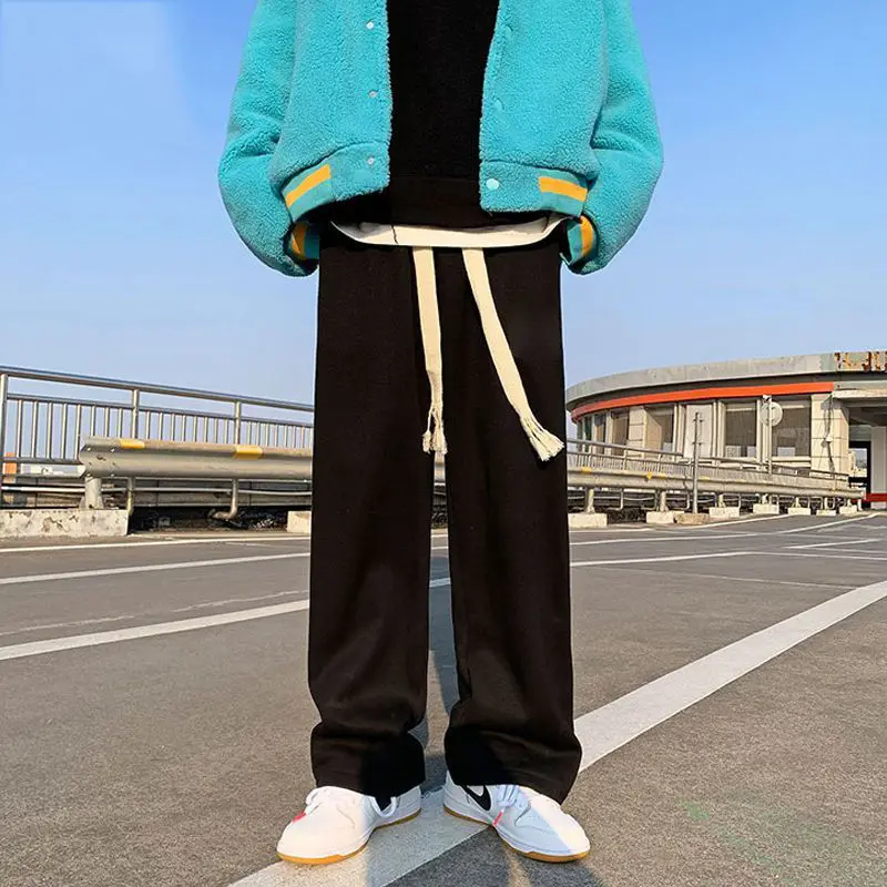 

Wide Leg Trousers Cotton Baggy Hip-hop Sweatpants for Men Clearance Sale Elegant Casual New in Fashion Retro Man Sports Pants