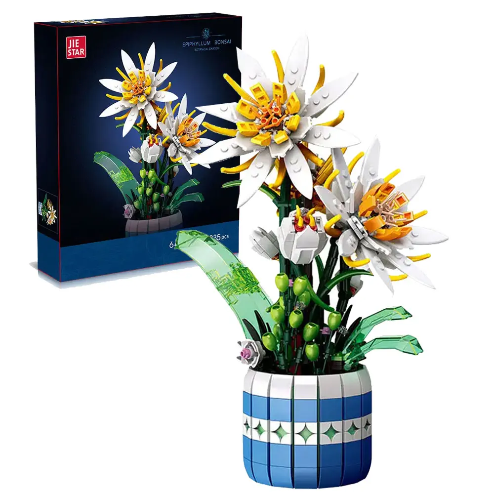 

Creative Epiphyllum Sunflower Succulent Artificial Flower Building Blocks Bonsai Assemble Bricks Plant Toys Gift For Girl Kids