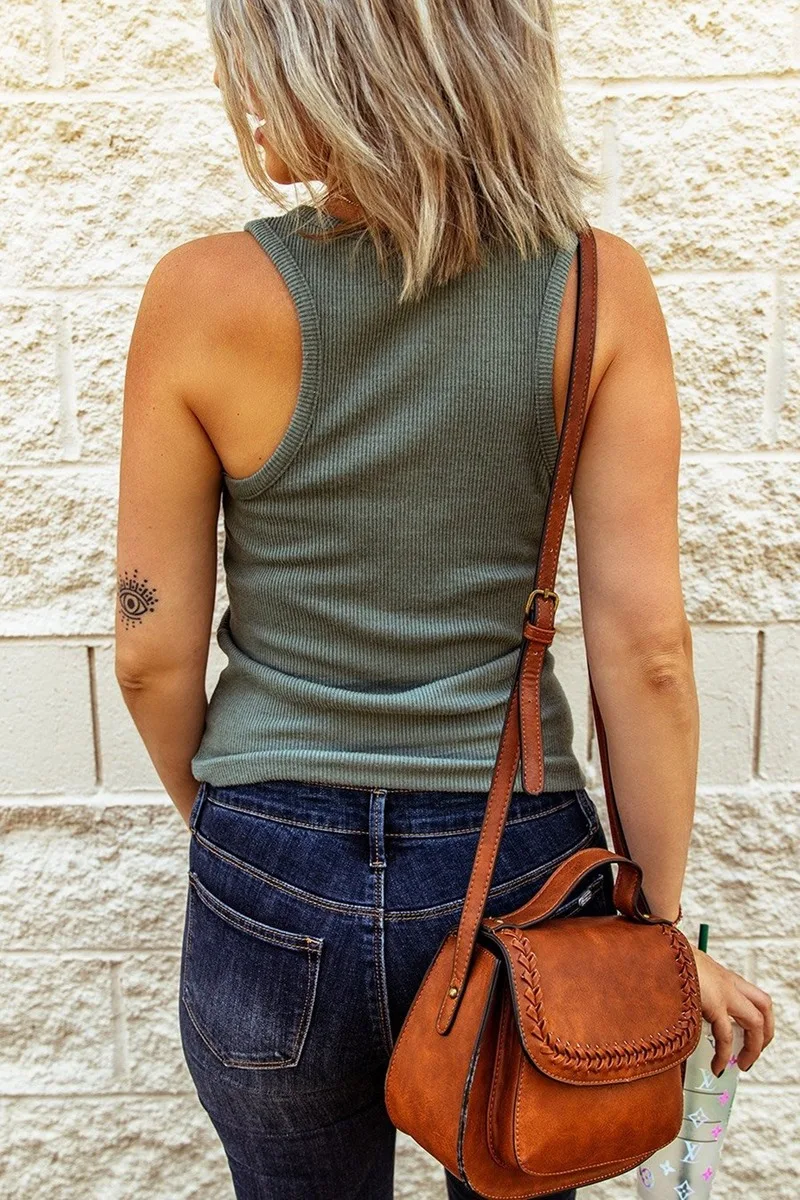 Plus Size Loose Casual Streetwear 2024 New Summer Women Sexy Tank Tops Sleeveless T Shirts Solid Colors Tank Tops Button Green