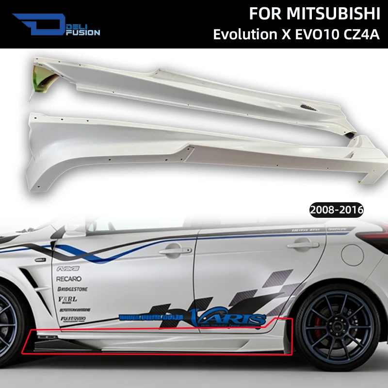 

For 2008-2016 Mitsubishi Evolution X EVO10 CZ4A VRS Style Ultimate Side Skirt With Air Shroud Car Body Kits Accessories