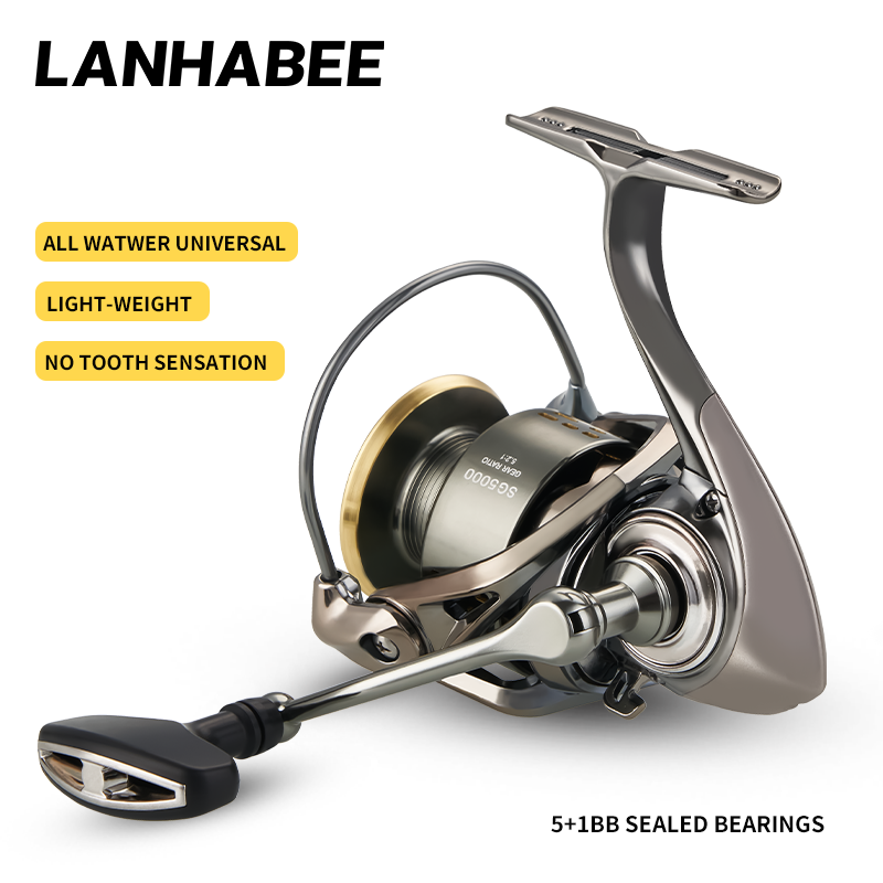  LANHABEE Spinning Reel Long-distance Casting Lure Full Electroplating Fishing Reel Lightweight wire shell All Water Universal 