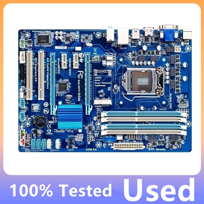 

Материнская плата Ga-h77-ds3h поддерживает 32 ГБ памяти DDR3 LGA 1155, версия ATX, для настольных ПК, 100% протестирована.