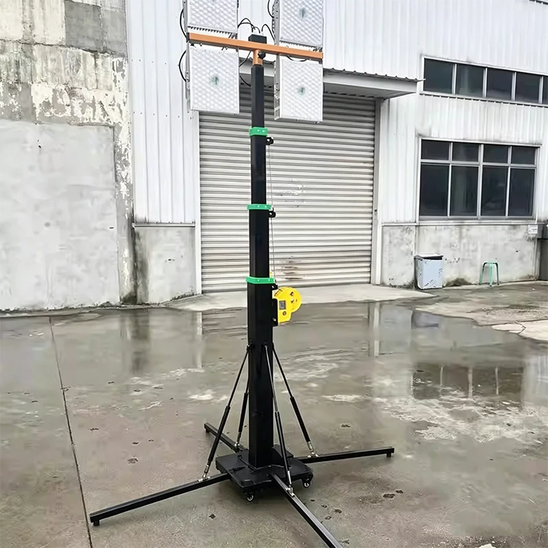 4M/5M/6M Manual Telescopic Pole with Retractable Base—Ideal for Mounting Lights and Cameras Stage Truss Bracket(Customized)