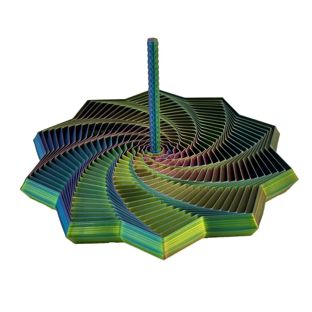 PLA Expanded Sensory Fidget Star with Handles Whirling Spiral Fractal Fidget Hexagon 3D Printed Stress Relief Fidget Toy