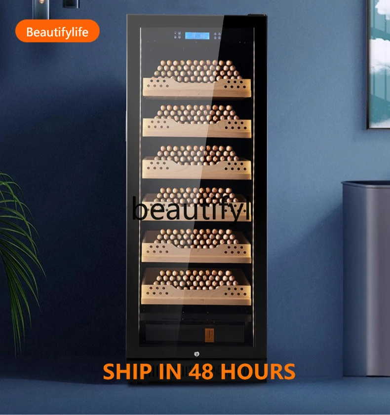 

Constant Humidity Cigar Cabinet Professional Storage Cabinet Cedar Wood Naked Household Solid Wood Tea Cabinet H