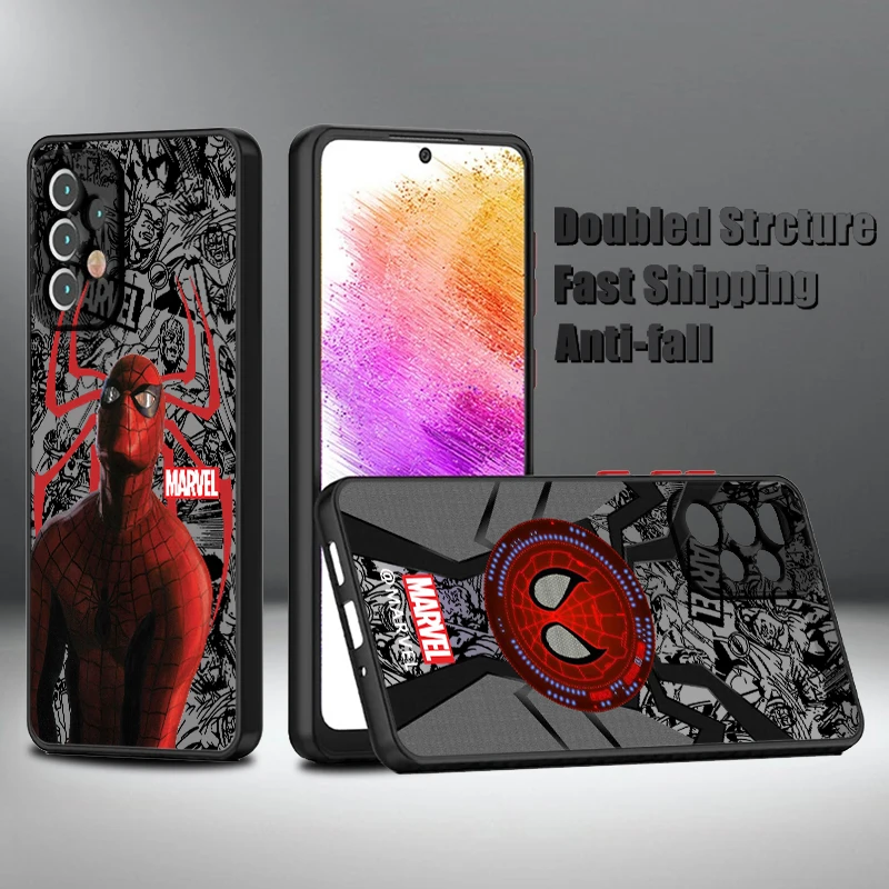 Spider Man Superhero For Samsung A91 A71 A51 A42 A41 A31 A21S A14 A04 A13 A12 A11 Lite Frosted Translucent Phone Case