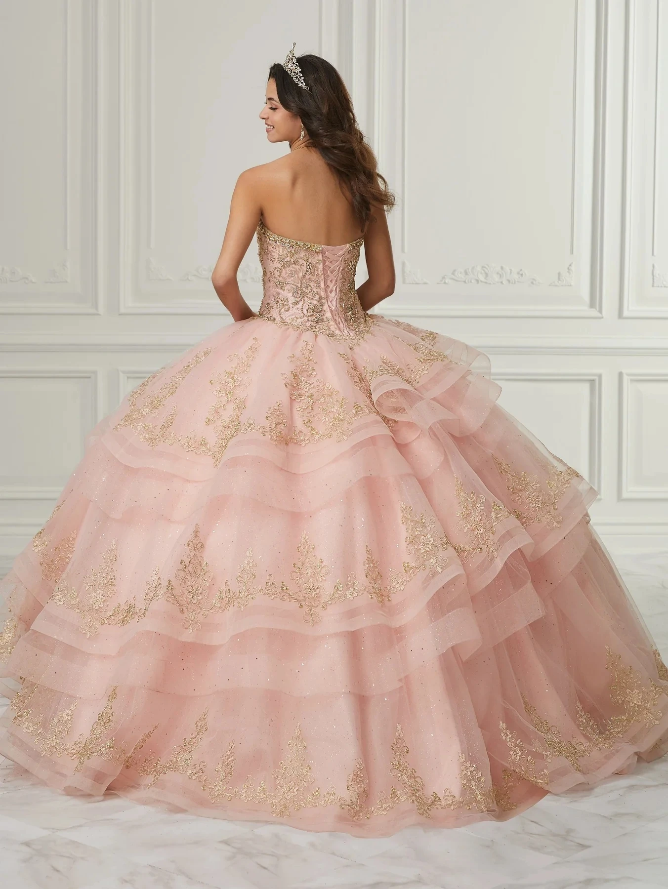 Pink Charro Quinceanera Dresses Ball Gown Sweetheart Tulle Lace Beaded Puffy Mexican Sweet 16 Dresses 15 Anos