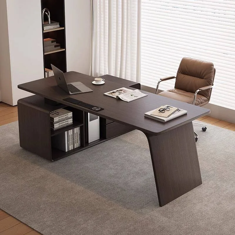 Italian Minimalist Solid Wood Corner Desk L-Shaped Modern Luxury Home Office Computer Desk for Adults High-End Sense