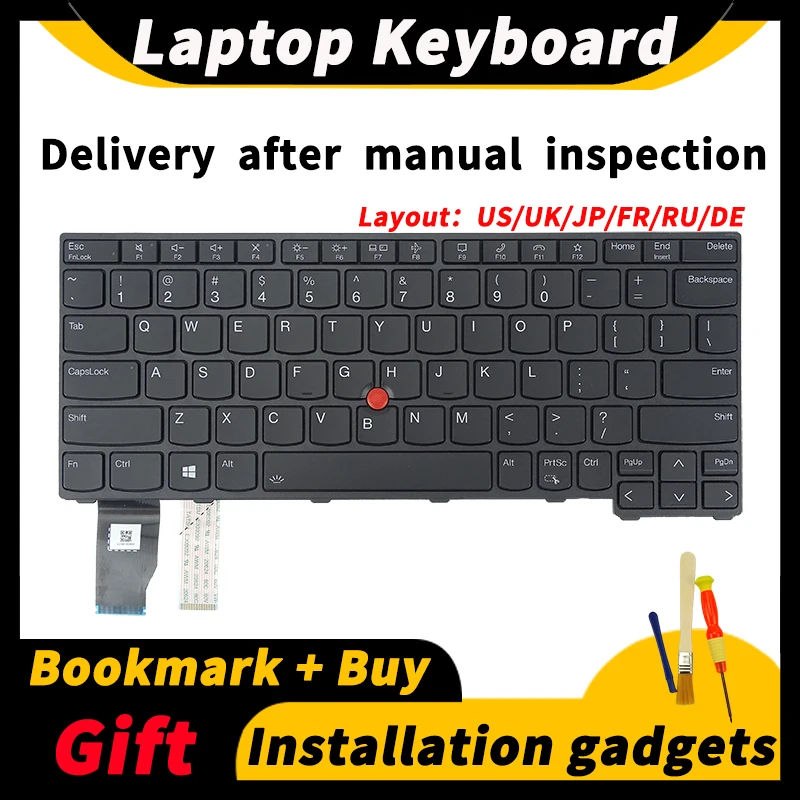 Laptop Replacement Keyboard for Lenovo Thinkpad X13 Gen2 without/with Backlight Built-in Keyboard US/UK/JP/DE/FR/RU Layout