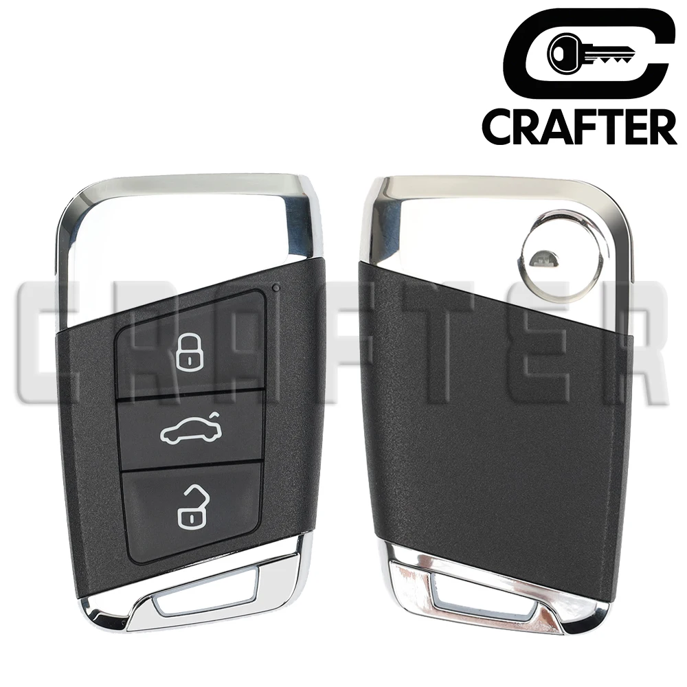 Chave artesãos 3g0959752 id mqb48 chip 433mhz chave de carro inteligente se encaixa vw volkswagen passat b8 skoda audi a7 keyless ir com corte chave