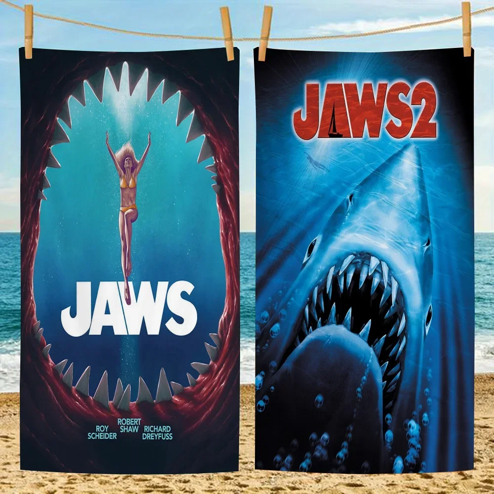 American Thriller Movies Jaws Beach Towel Colorful Bath Towels For Girl Microfiber Quick Dry Custom Sand Free Beach Yoga Spa Gym