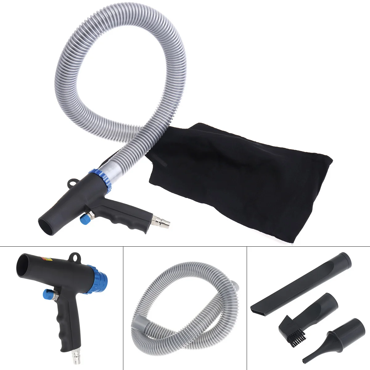 

Pneumatic Blowing Dust and Vacuuming Dual-use Gun Suction Gun with 3pcs Nozzles and 90cm Air Tube for Vacuuming /Dust Removal